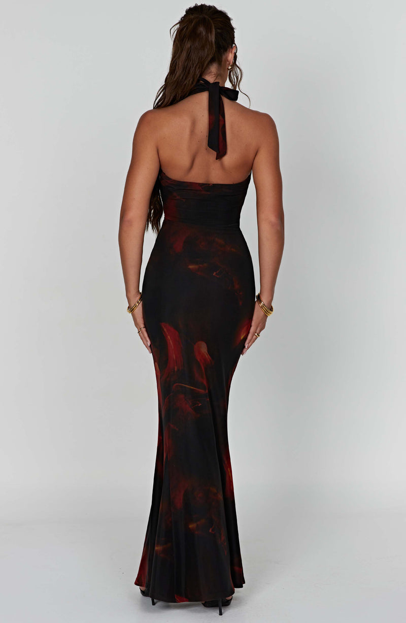 Chrishelle Maxi Dress - Fire Print Dress Babyboo Fashion Premium Exclusive Design
