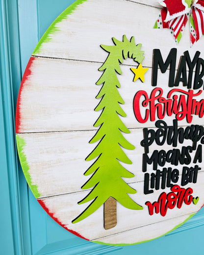 Christmas Means A Little Bit More Grinch Door Hanger