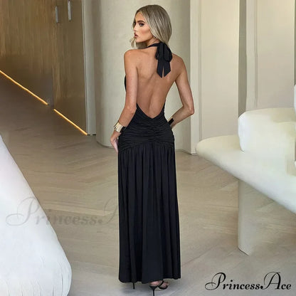 Clara Elegant Maxi Dress Coffee / M
