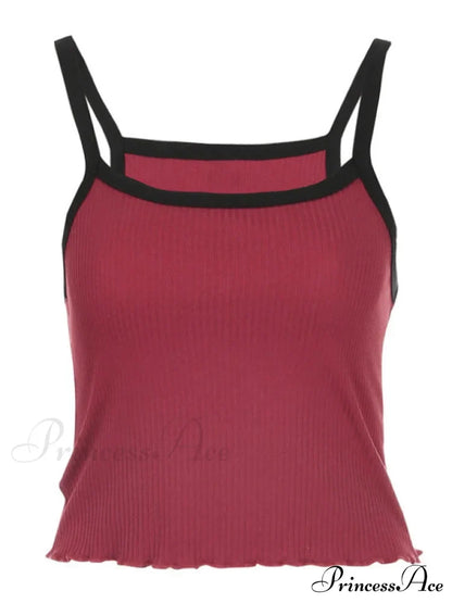 Contrast Trim Graceful Pullover Sweater Tank Tops&Camis