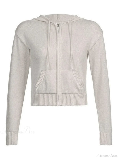 Hooded Crochet Knit Trendy Cropped Tank Top Sweaters