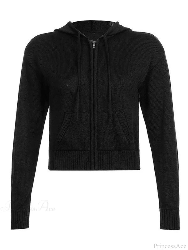 Hooded Crochet Knit Trendy Cropped Tank Top Sweaters