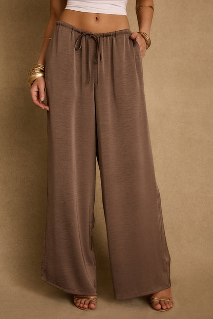 Clear Breeze Taupe Satin Pants