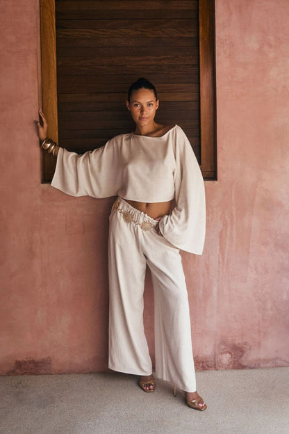 Clear Breeze White Linen Top