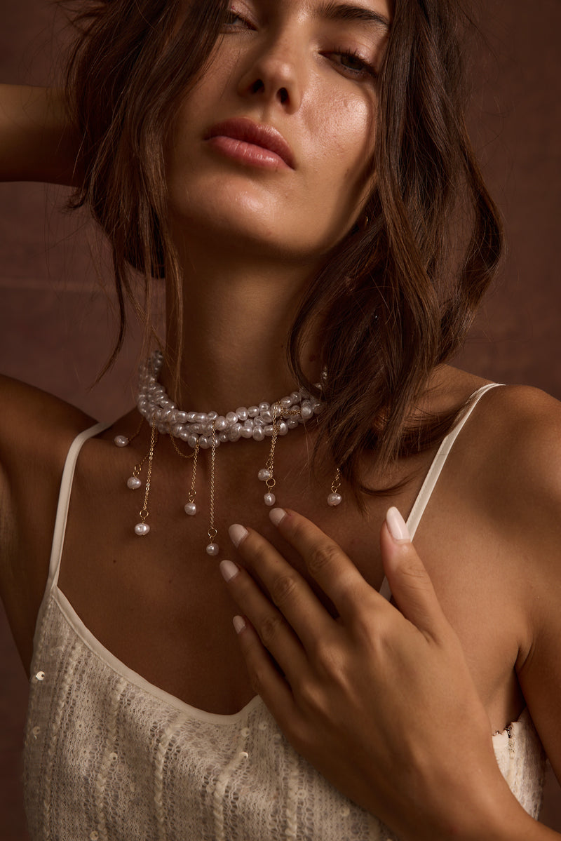 Lifestyle shot of the piece styled for day-to-night versatility.