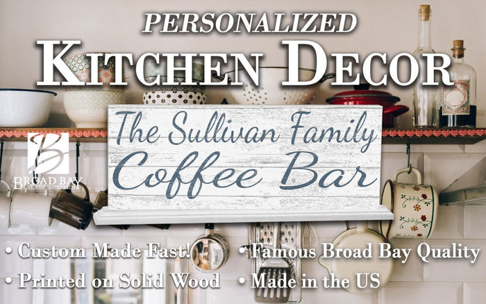 Coffee Bar Sign Personalized Custom Name - Broad Bay Personalized Gifts Shipped Fast