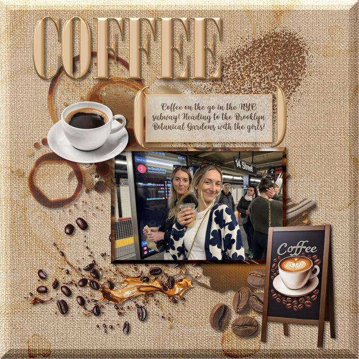 Cozy up your digital scrapbooking page titles with these tasty coffee-inspired alpha sets and realistic embellishments by Lucky Girl Creative digital art! Great for coffee shops, time with girlfriends, morning coffee, travel to Europe, and more! Each of the 5 alpha sets consist of a full set of digital art uppercase alphabet letters A-Z, lowercase letters a-z, numbers 0-9, and most punctuation marks. These alpha sets are available as individual embellishments only.
