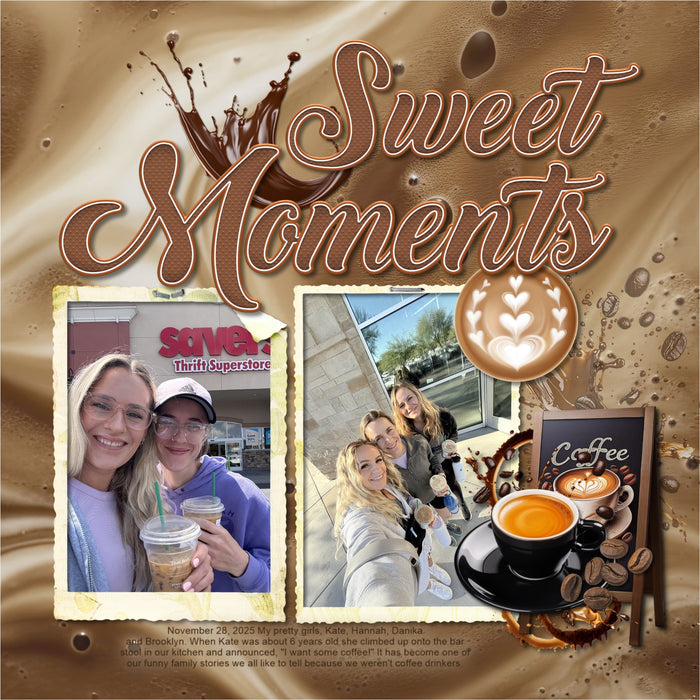 Cozy up your digital scrapbooking page titles with these tasty coffee-inspired alpha sets and realistic embellishments by Lucky Girl Creative digital art! Great for coffee shops, time with girlfriends, morning coffee, travel to Europe, and more! Each of the 5 alpha sets consist of a full set of digital art uppercase alphabet letters A-Z, lowercase letters a-z, numbers 0-9, and most punctuation marks. These alpha sets are available as individual embellishments only.