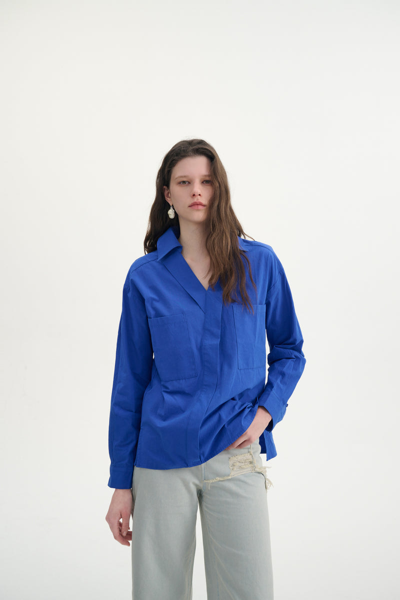 Collared cotton shirt