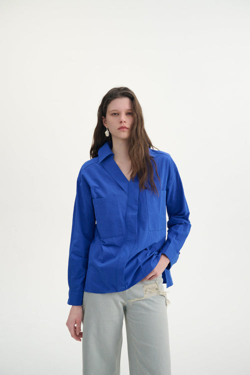 Collared cotton shirt
