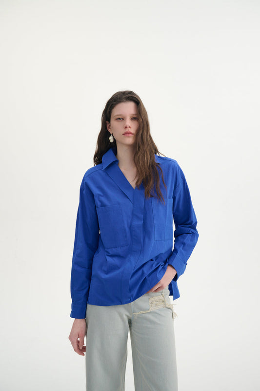 Collared cotton shirt