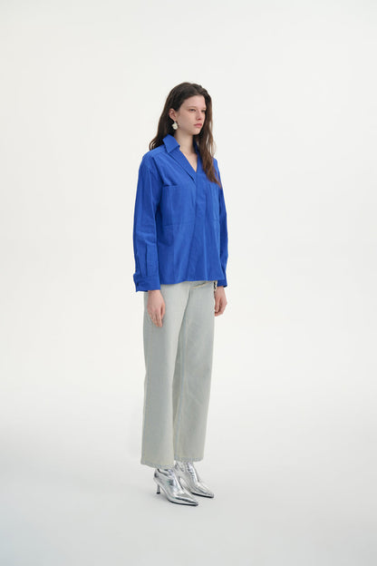 Collared cotton shirt