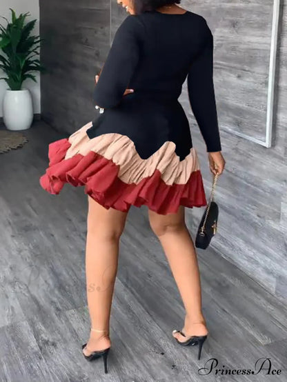 Color Block Reversible Trendy Knitted Boot Cuffs Dresses