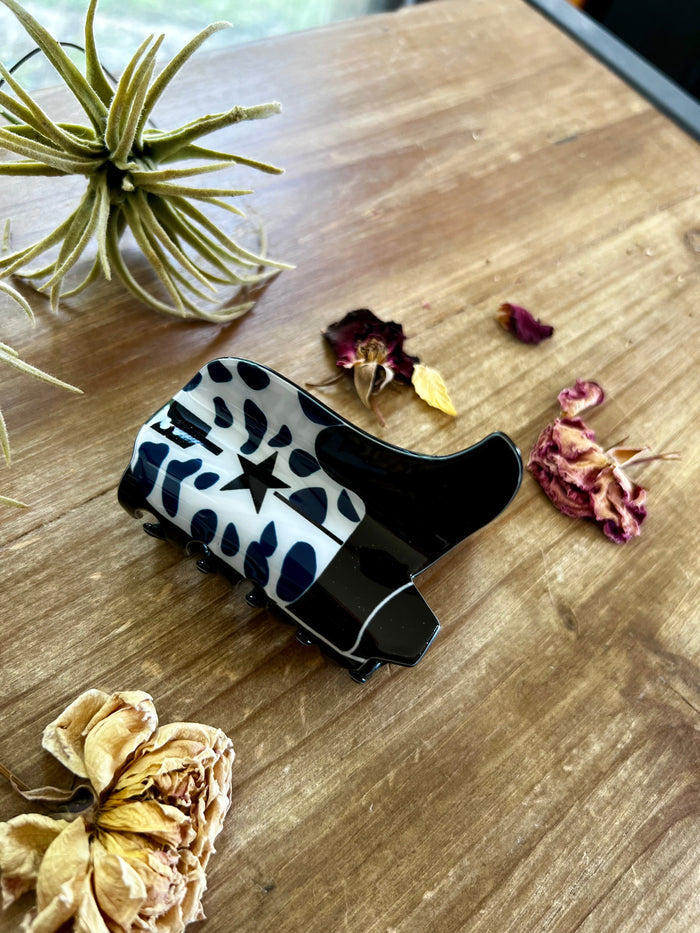 Dark blue cow print