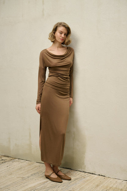 Cowl neck lightweight knit set