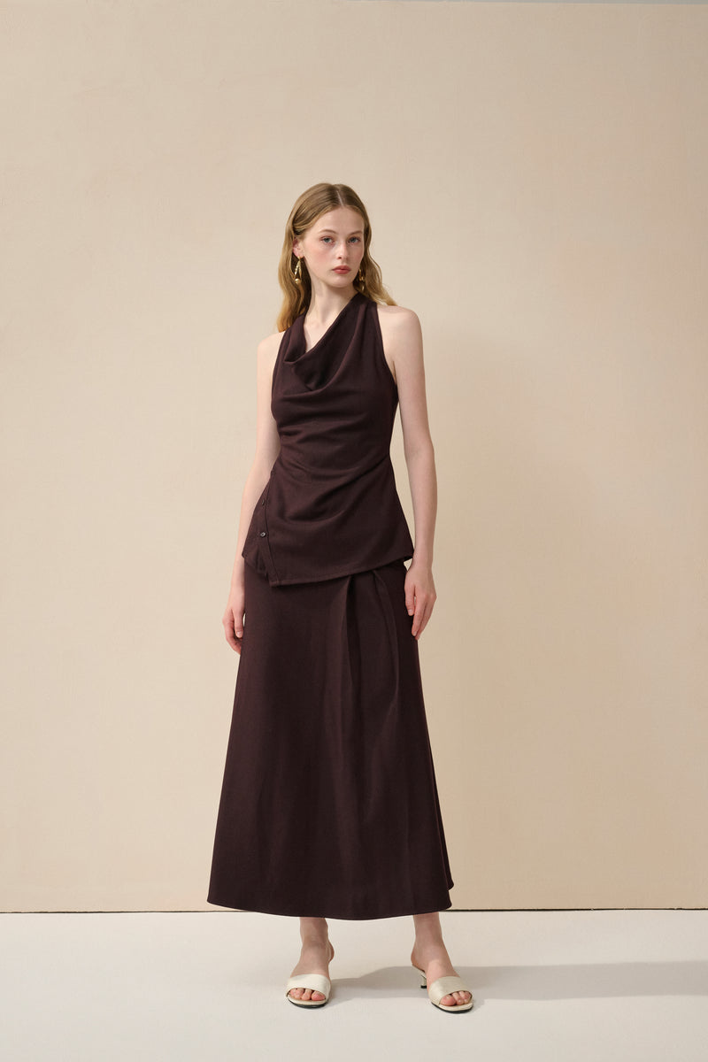 Cowl neck top & maxi skirt