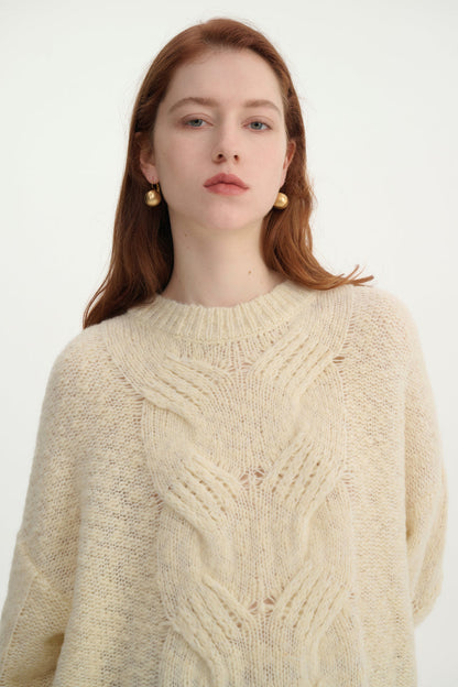 Crew neck wool sweater