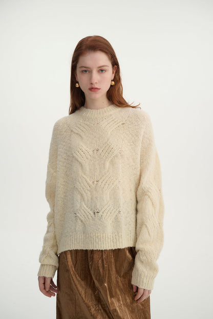 Crew neck wool sweater