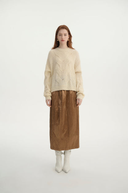 Crew neck wool sweater
