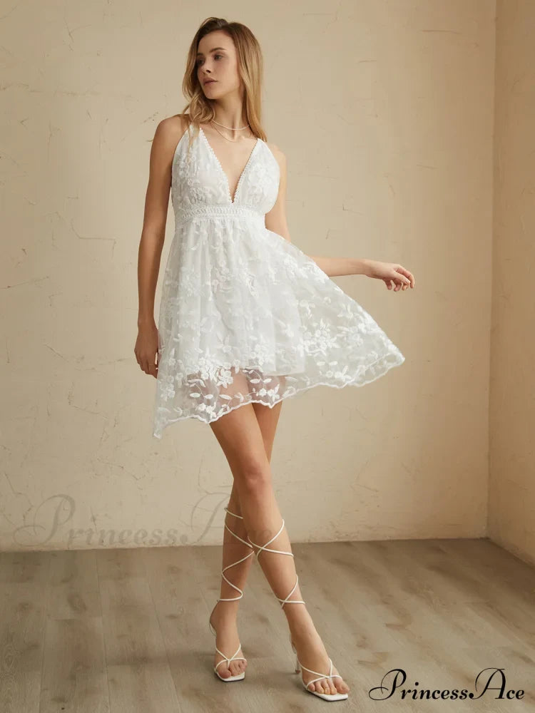 Criss Cross Double Trendy Layers Backless Short Dress Dresses