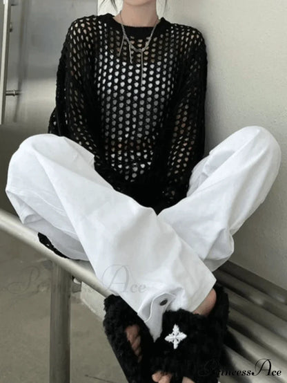 Crochet Long Sleeve Trendy Maxi Beach Dress Sweaters