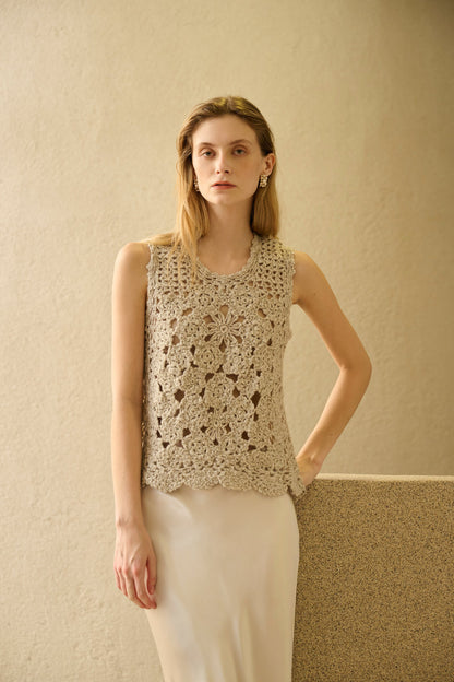 Crochet sleeveless top