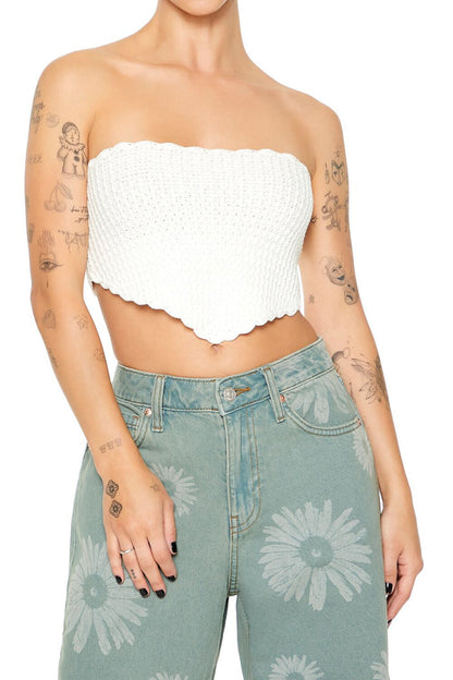 Crochet Sweater-Knit Tube Top