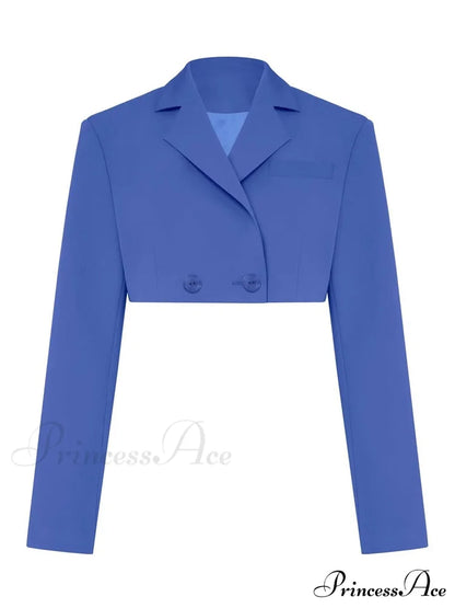 Cropped Blazer And Pleated Mini Skirt Set Free From Label