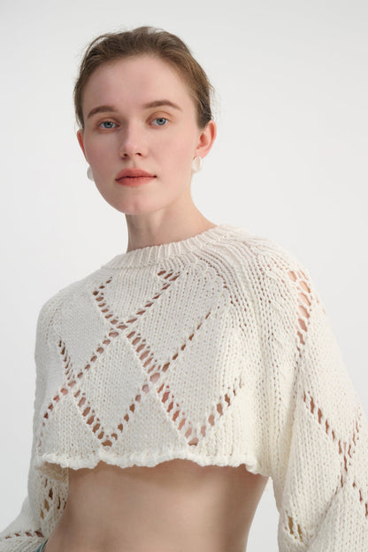 Cropped open back sweater