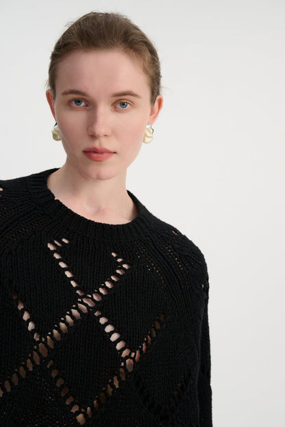 Cropped open back sweater