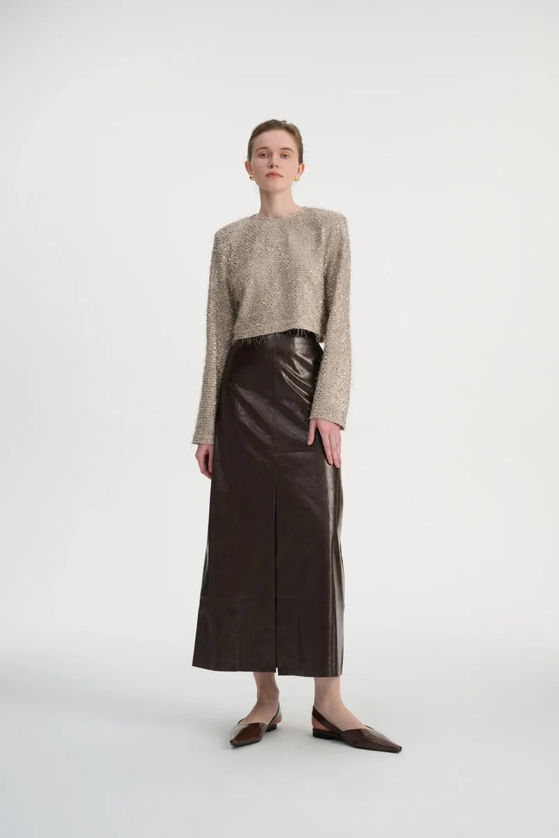 Cropped sequin top