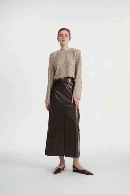 Cropped sequin top