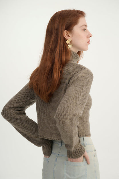 Cropped turtleneck sweater