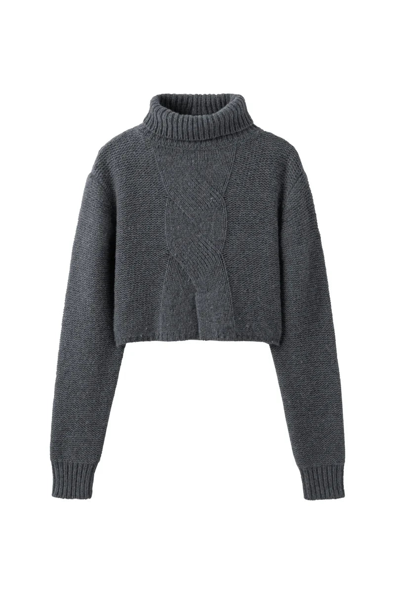 Cropped turtleneck sweater