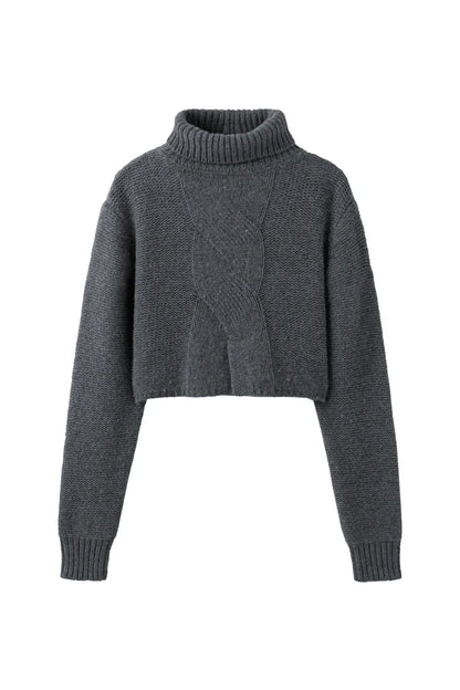 Cropped turtleneck sweater