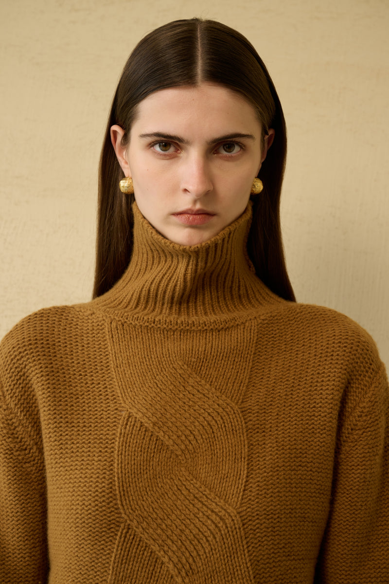 Cropped turtleneck sweater