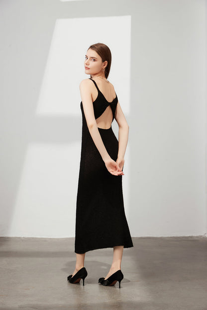 Cutout back knit dress