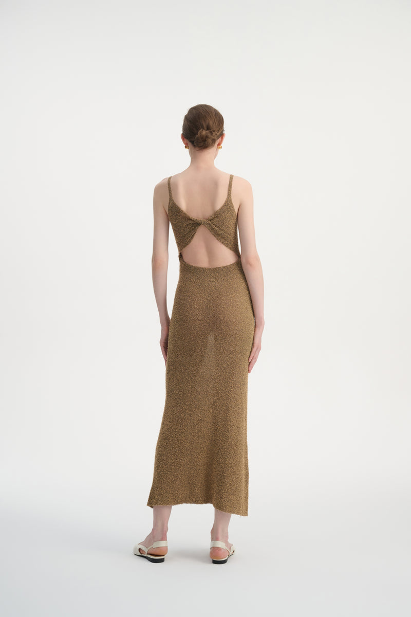 Cutout back knit dress