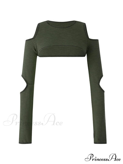 Cutout Long Sleeve Trendy Knit Midi Dress Knits