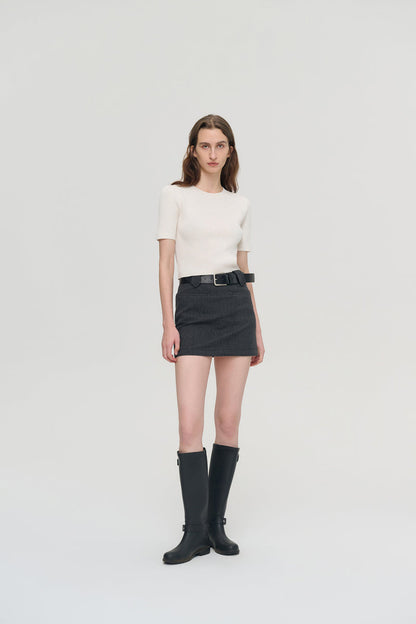 Cutout short sleeve knit top
