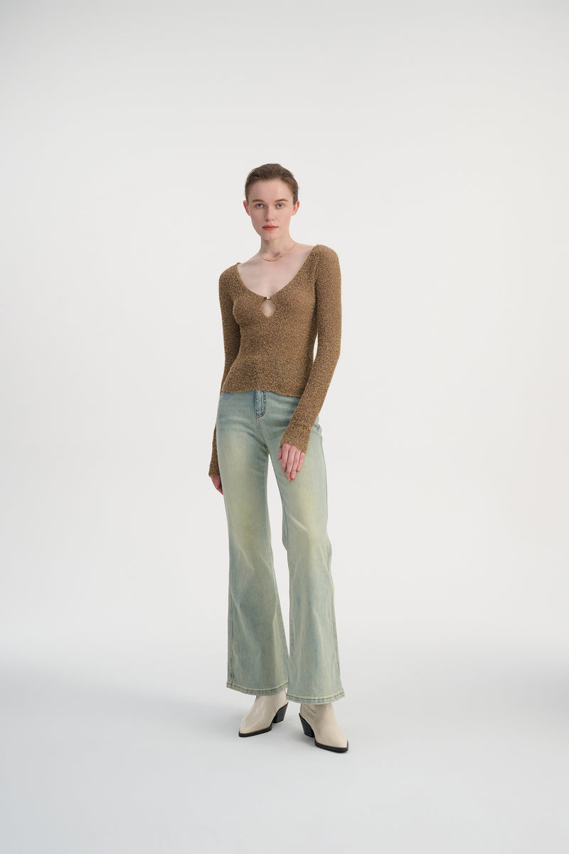 Cutout slim fit top
