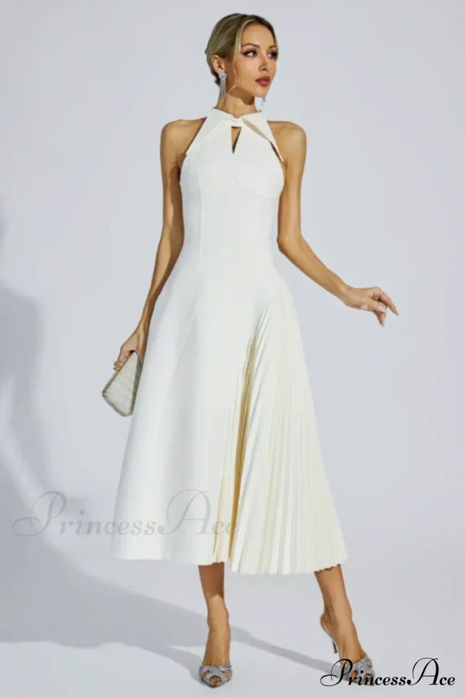 Cynthia Cream Stylish Midi Dress