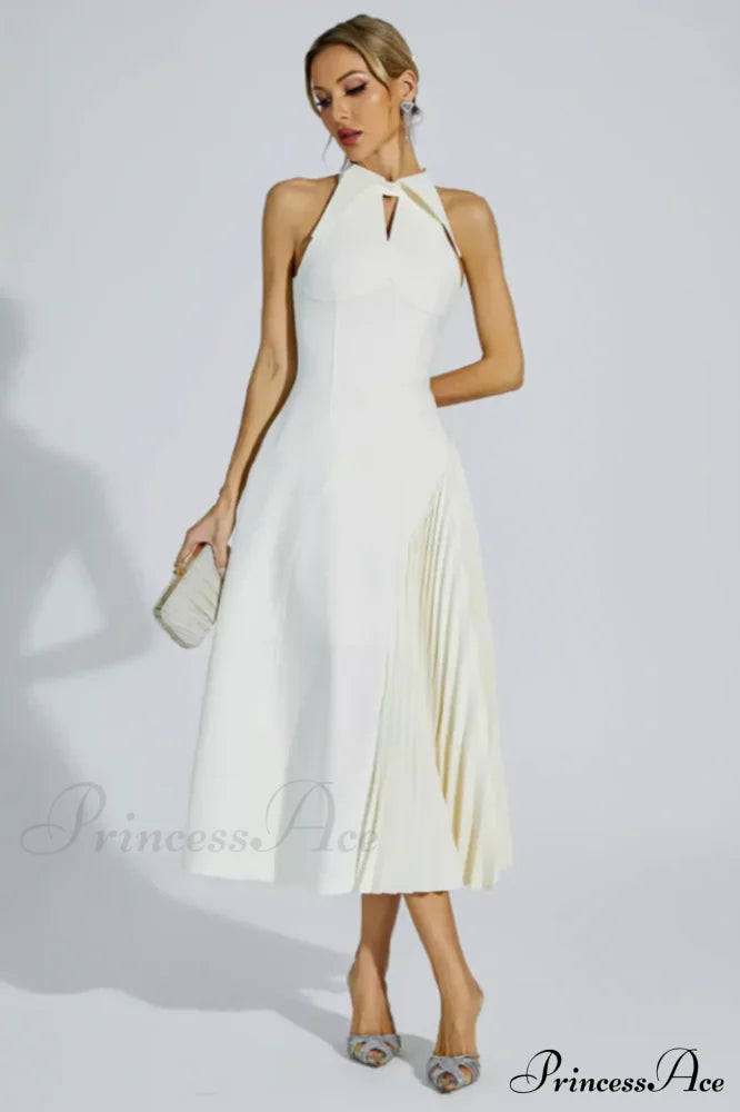 Cynthia Cream Stylish Midi Dress
