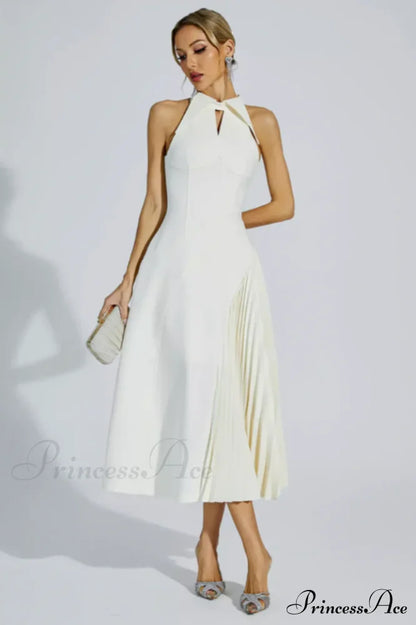 Cynthia Cream Stylish Midi Dress