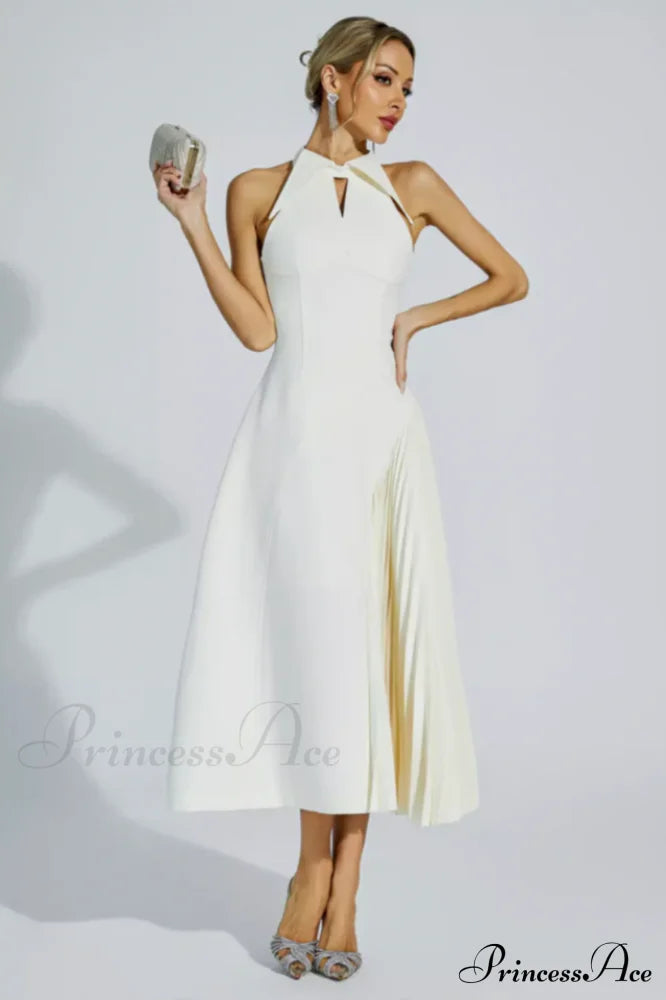 Cynthia Cream Stylish Midi Dress