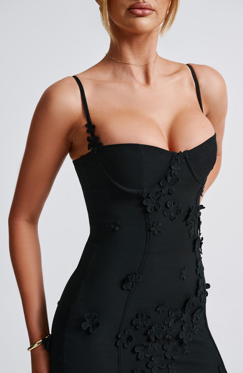 Dalary Maxi Dress - Black Lined Dress Babyboo Fashion Premium Exclusive Design