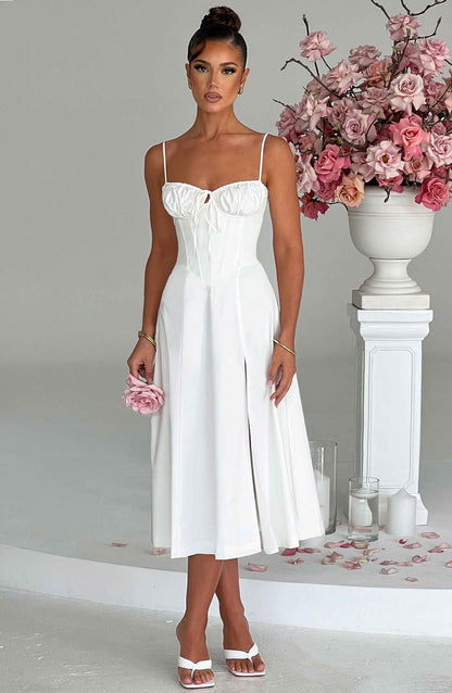 Deanna Midi Dress - Ivory Dress Babyboo Fashion Premium Exclusive Design