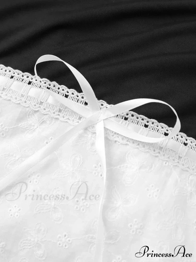 Delicate Lace Hollow Splicing Sexy Slim Crop Top