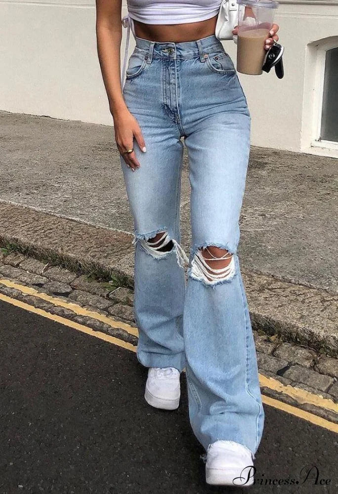 Distressed Halter Graceful Knit Mini Dress Jeans
