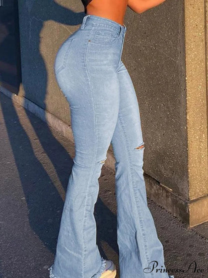 Distressed Halter Graceful Knit Mini Dress Jeans